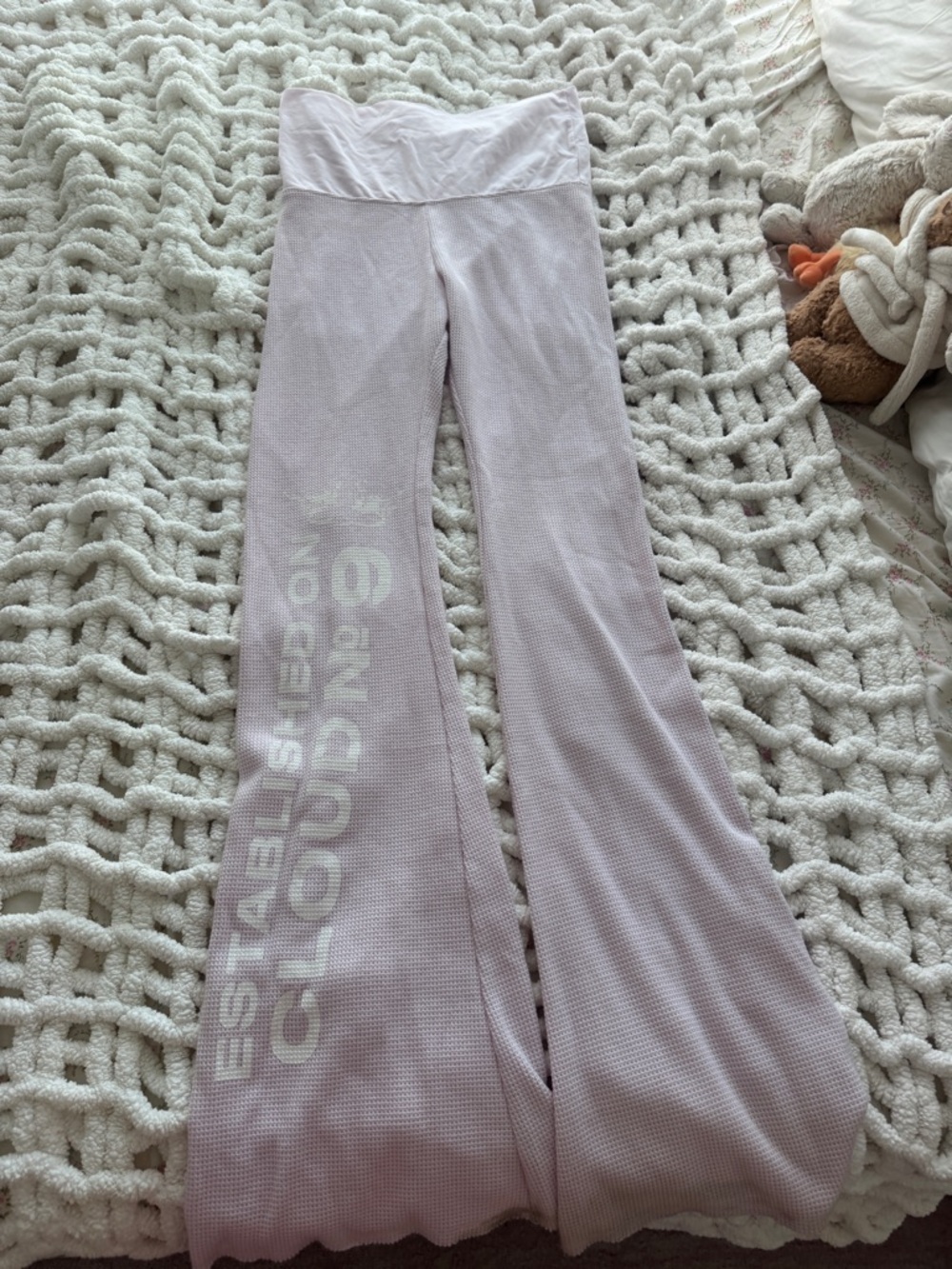 Boys Lie Lavender Flare Yoga Leggings with Side Lettering